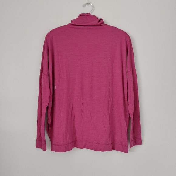 Kit and Ace Merino Turtleneck Long Sleeve Tee Knit Top Pocket Size Small Pink - Picture 5 of 16